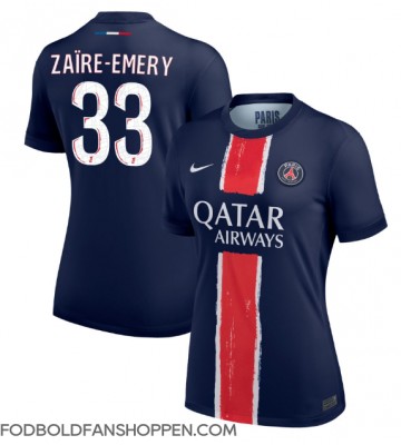 Paris Saint-Germain Warren Zaire-Emery #33 Hjemmebanetrøje Dame 2024-25 Kortærmet